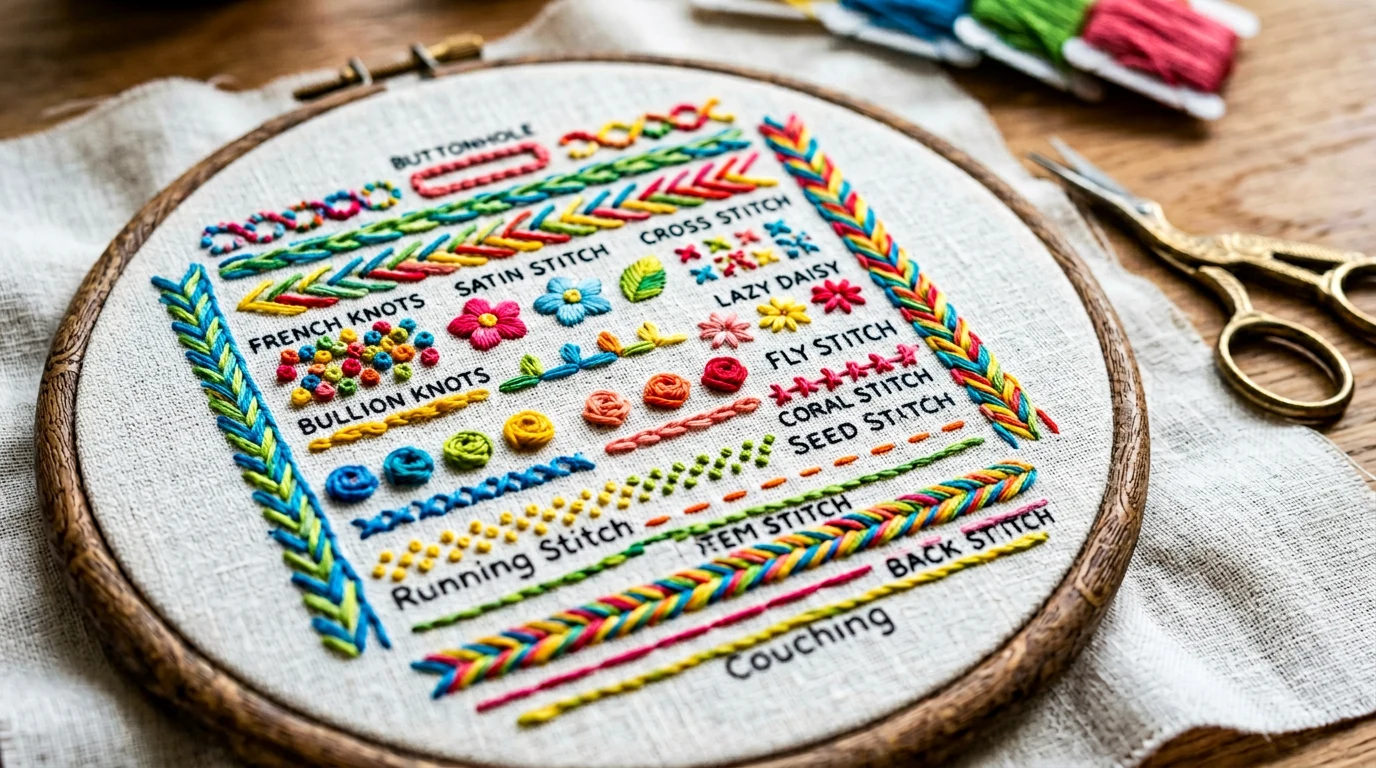 15 Essential Embroidery Stitches for Beginners (With Step-by-Step Instructions) — GrannyHobby.com